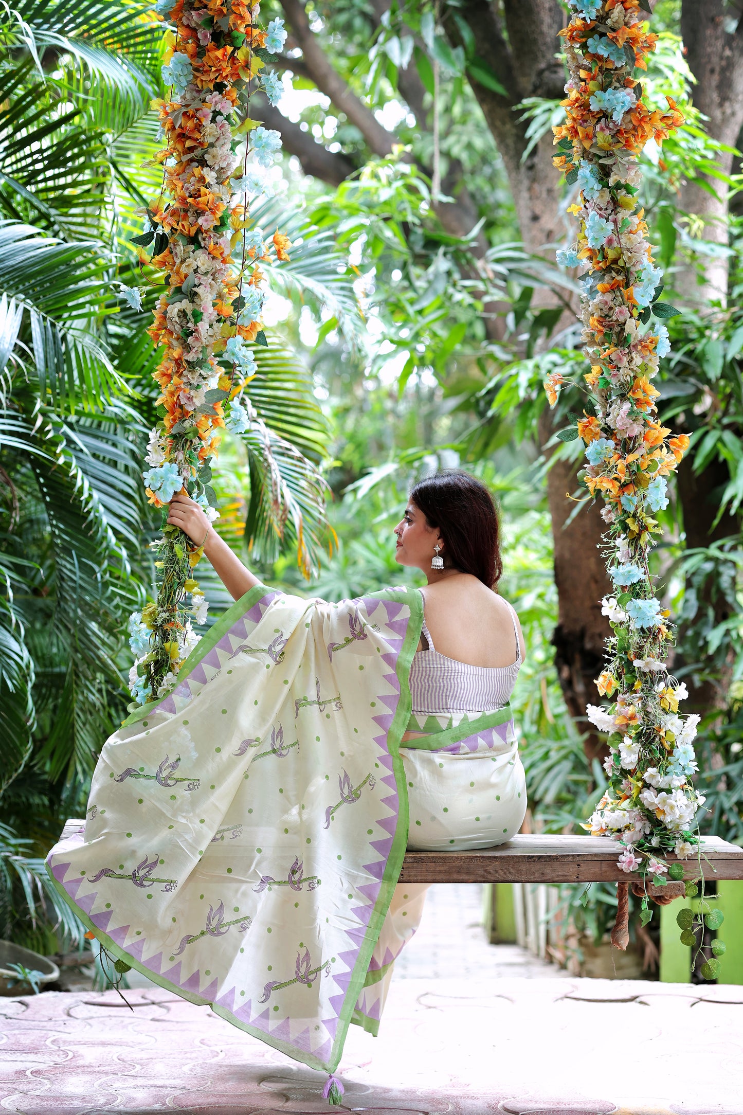 Handblock Print Chanderi Saree | Mauj Collection – Swar Motif | Anumya